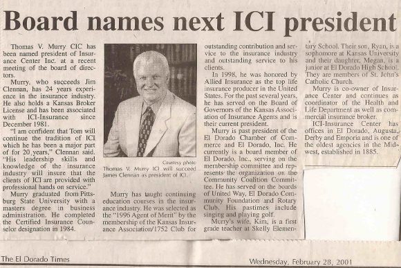 ICI Insurance 2001